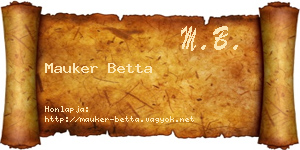 Mauker Betta névjegykártya